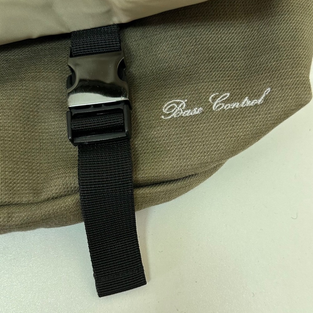 Harris Tweed Messenger Bag Base Control Olive Green Wool Canvas Crossbody Large - Picture 14 of 16
